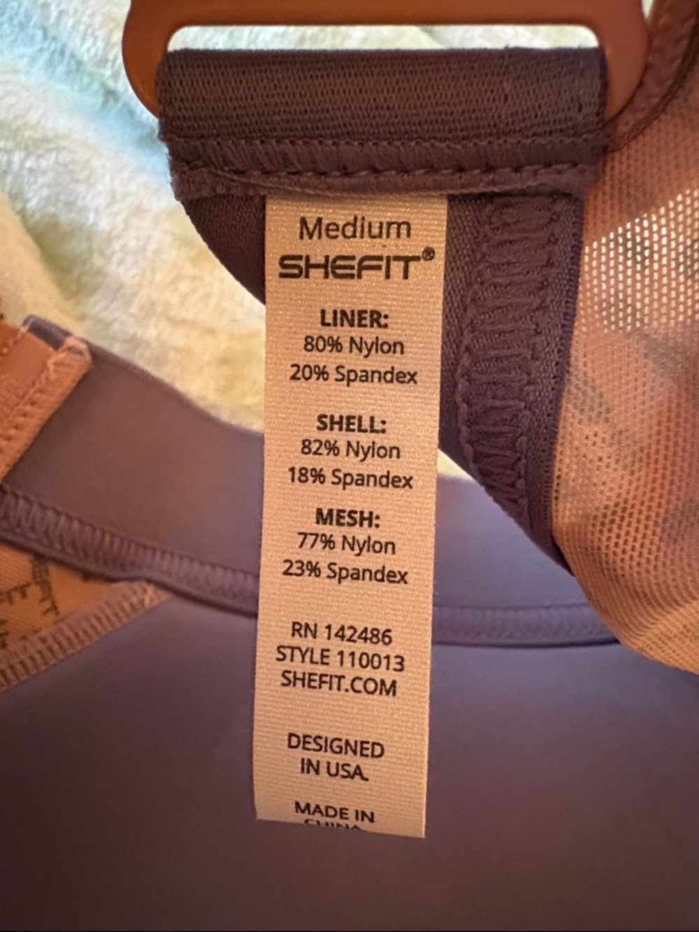 SHEFIT Exhilarate Front-Zip Sports Bra in dusty violet and rose medium NWT - Picture 7 of 7